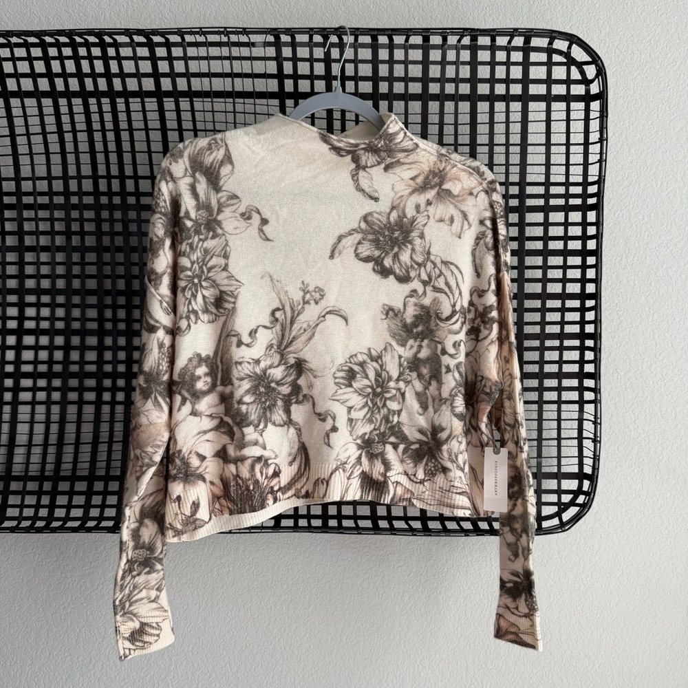 Anthropologie pilcro alani cashmere mock neck sweater angel motif print - Picture 2 of 12